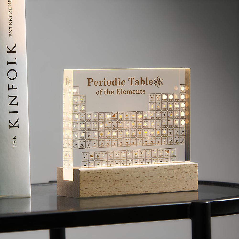 Cromos | Tableau périodique lumineux Elementa avec éléments réels – décoration scientifique LED éducative