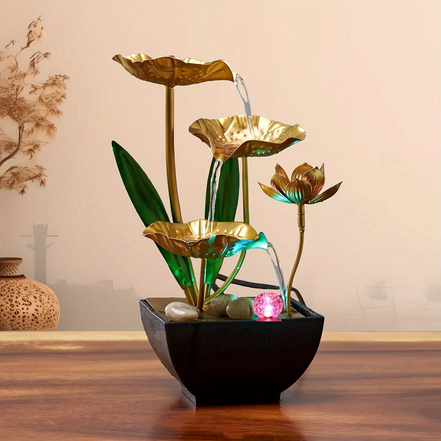Cromos | Fontaine d’Intérieur Lotus Serein – Décoration Apaisante & Ambiance Zen