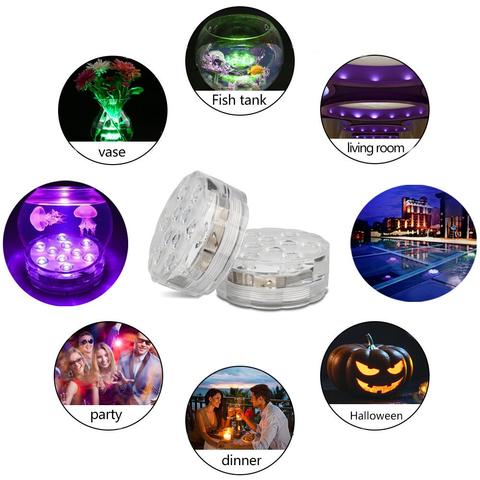 Cromos | Lampe LED sous-marine étanche GlowRipple avec télécommande – éclairage aquatique décoratif RGB moderne