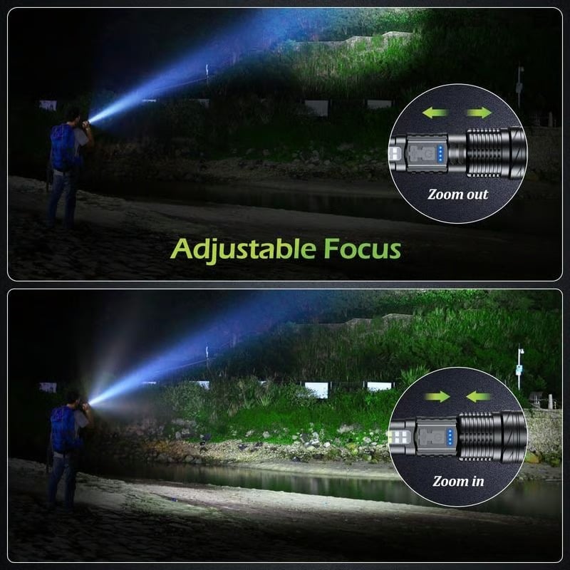 Lampe de poche laser blanche avec éclairage extérieur et lumière de travail latérale COB | Cromos