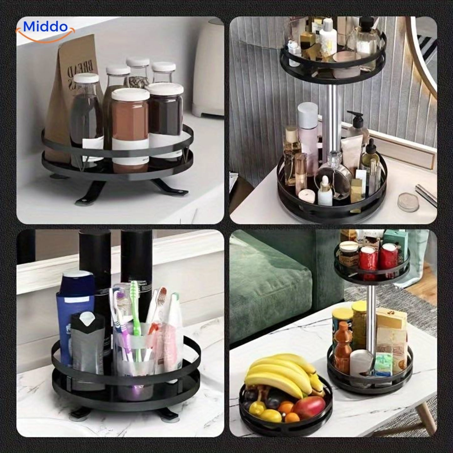 Cromos | Étagère de rangement rotative TwistRack 360° – organisation cuisine et maison gain de place moderne
