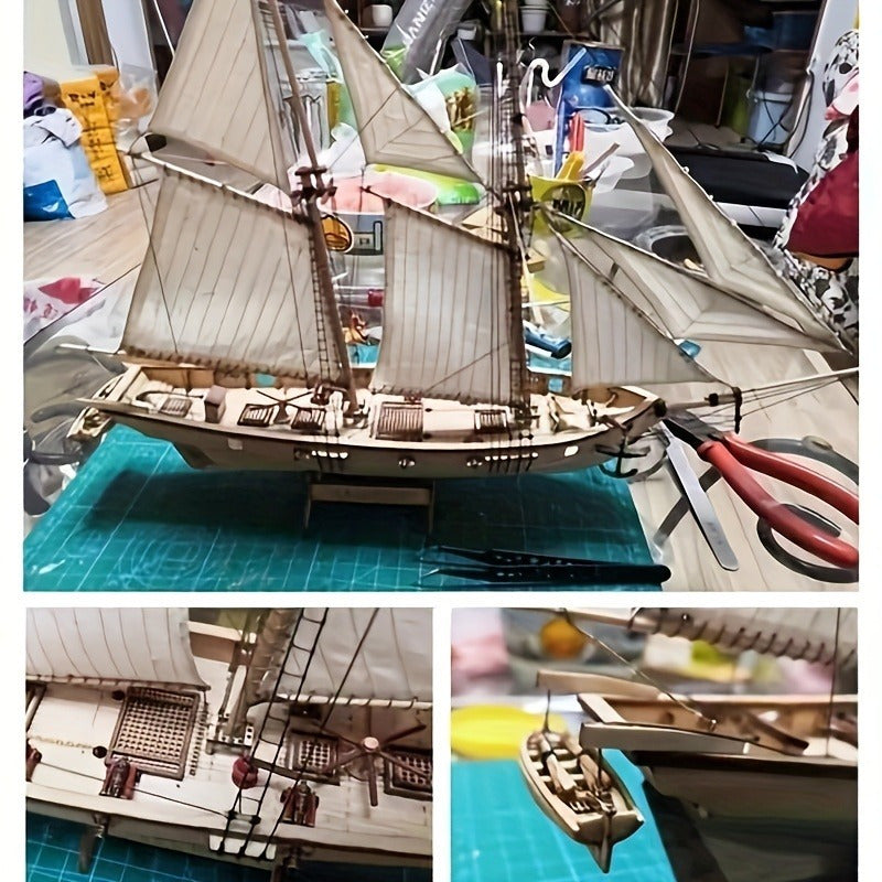 Cromos | Puzzle 3D Bateau à Voile en Bois Classique – Modèle Détaillé