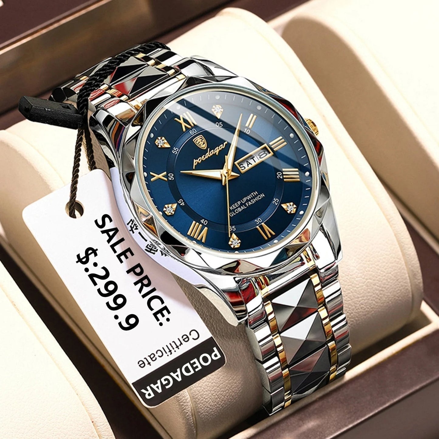 Cromos | Montre Homme Luxe Étanche avec Fonction Lumineuse