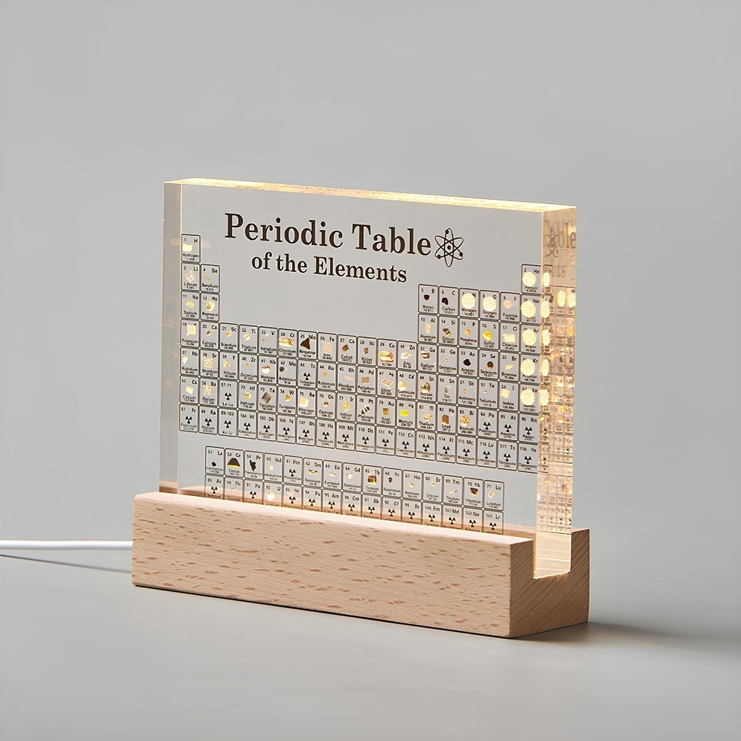 Cromos | Tableau périodique lumineux Elementa avec éléments réels – décoration scientifique LED éducative