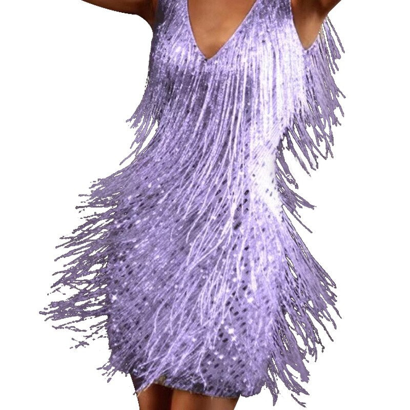 Cromos | Robe à Paillettes avec Franges Élégantes – Celina