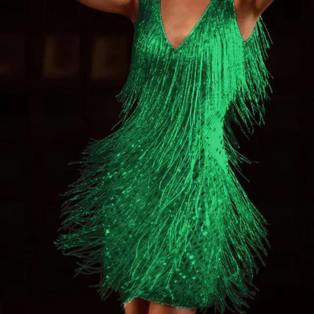 Cromos | Robe à Paillettes avec Franges Élégantes – Celina