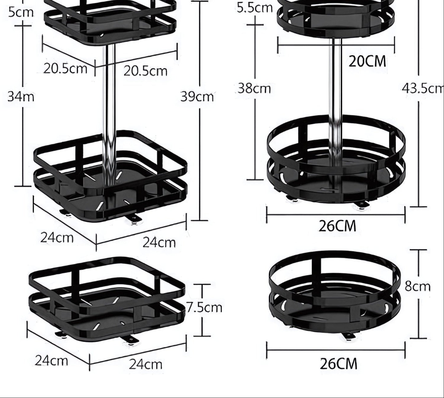 Cromos | Étagère de Rangement Rotative 360° – TwistRack