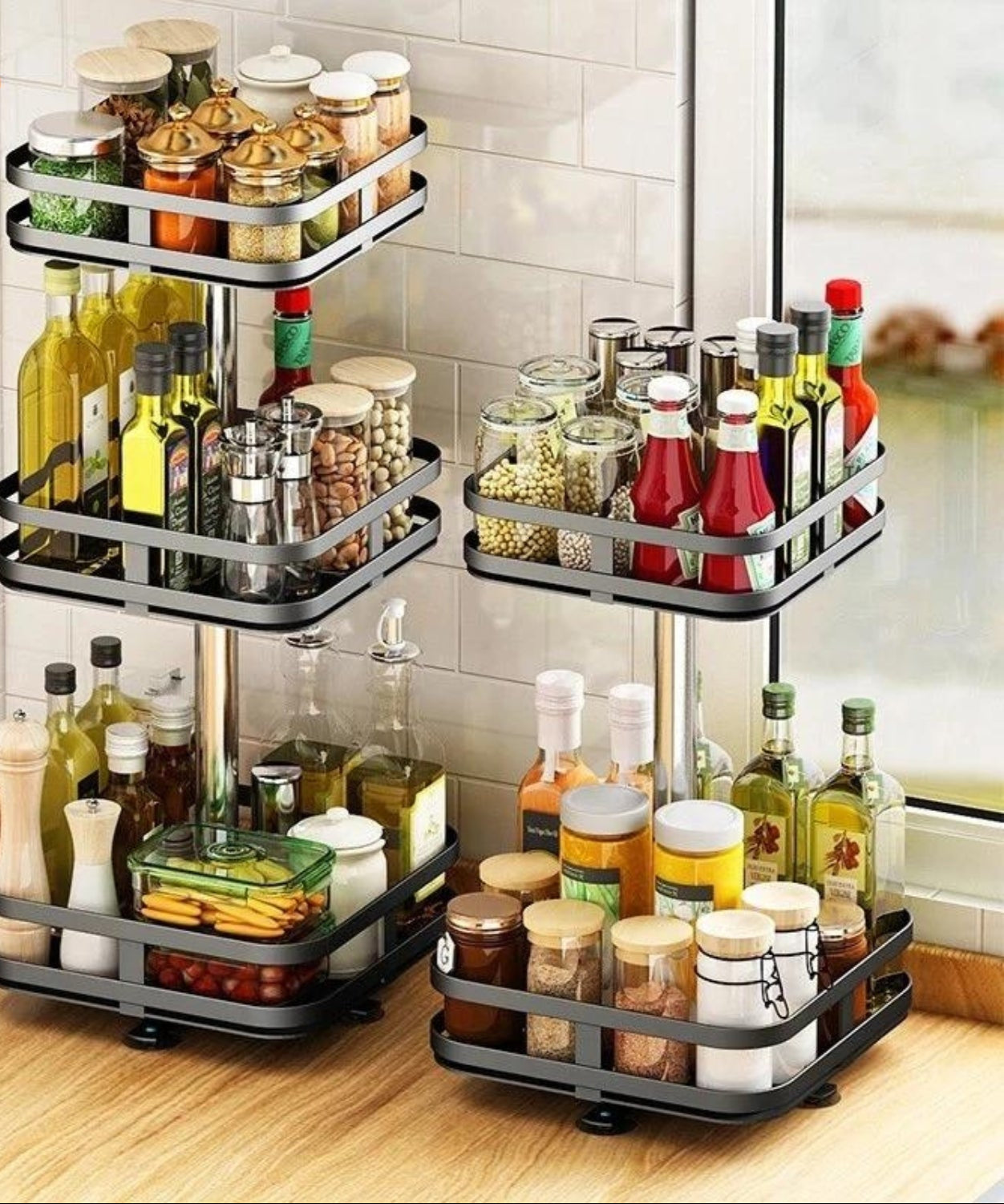 Cromos | Étagère de rangement rotative TwistRack 360° – organisation cuisine et maison gain de place moderne
