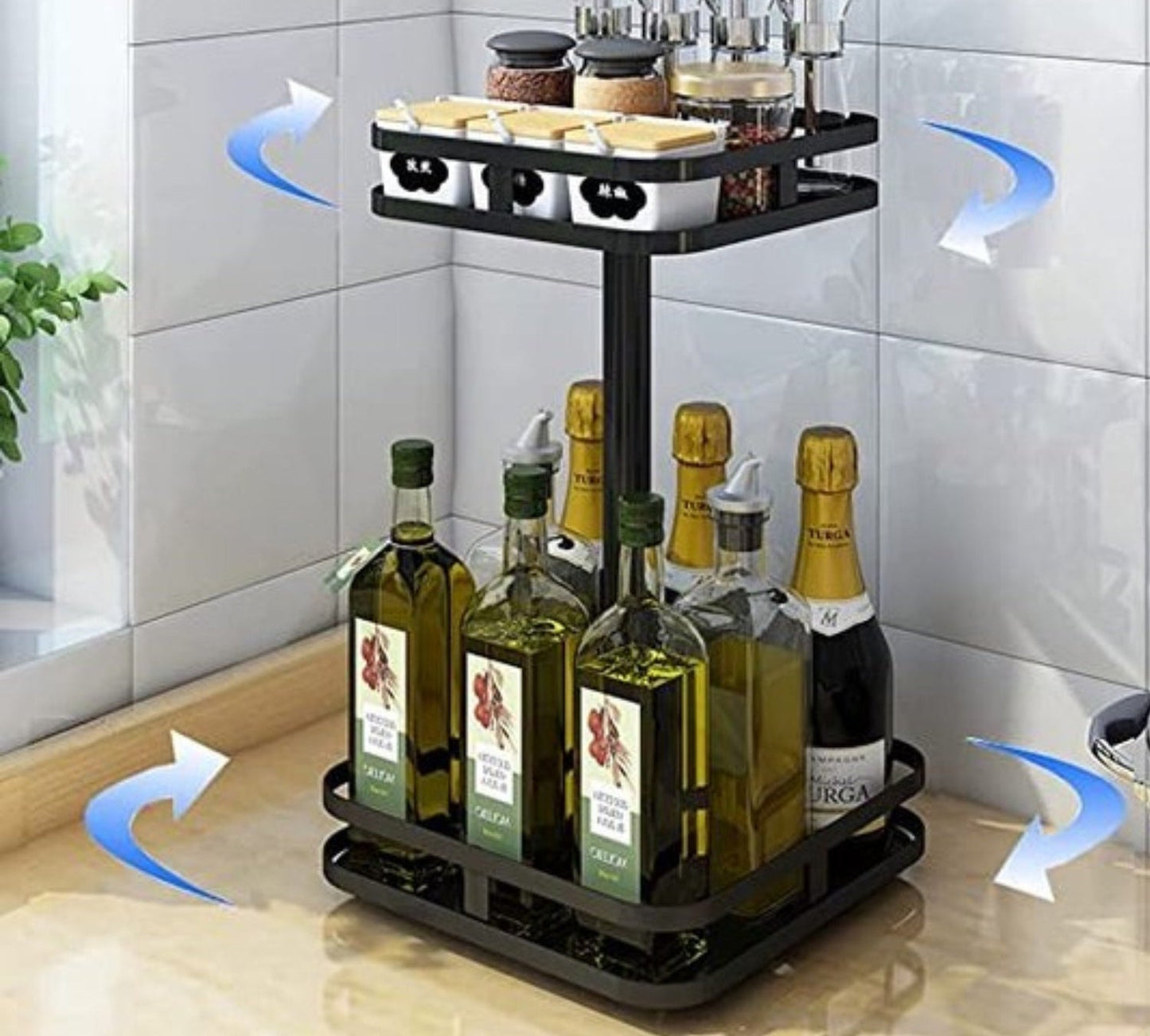 Cromos | Étagère de rangement rotative TwistRack 360° – organisation cuisine et maison gain de place moderne