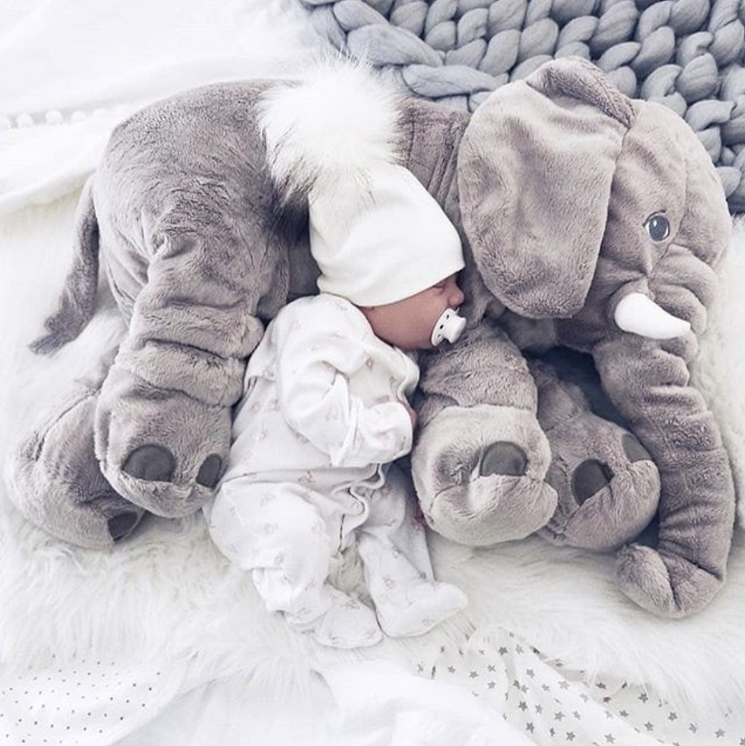 Cromos | Peluche Éléphant Géante Coussin Doux pour Enfants