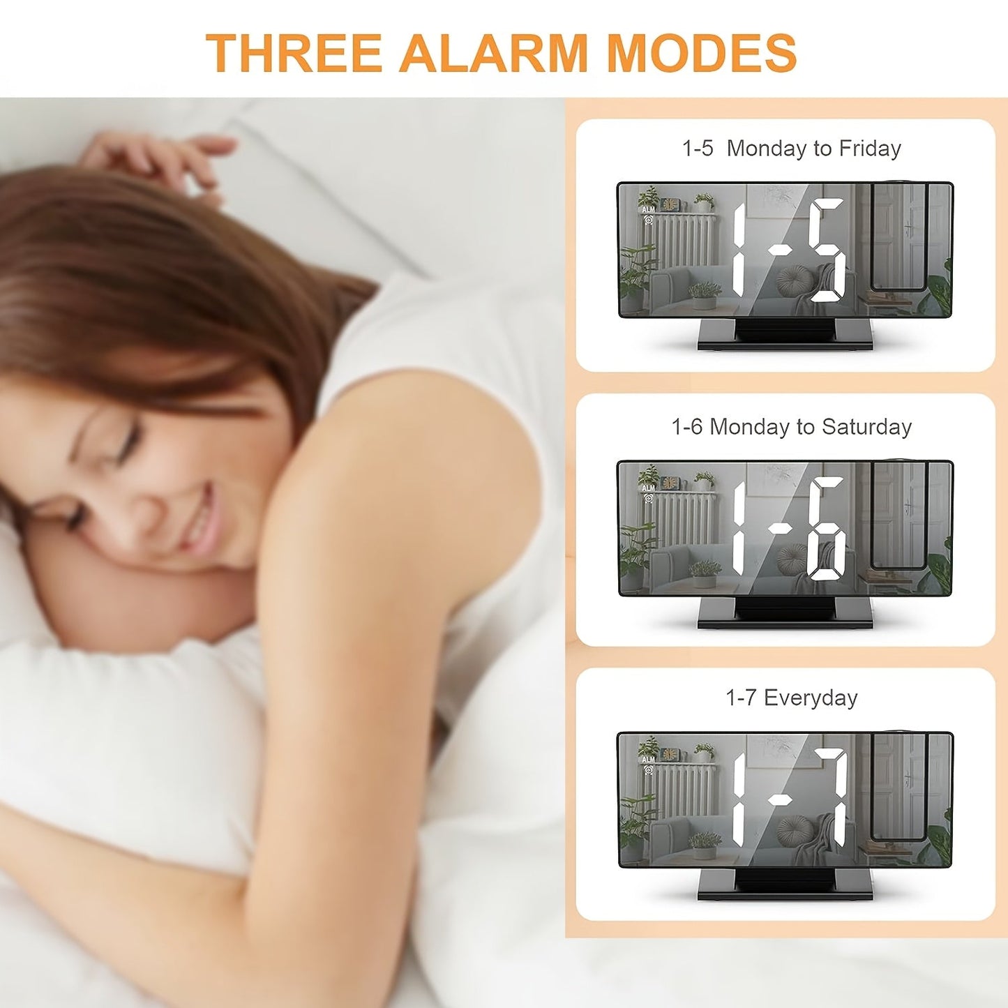 Cromos | Réveil LED avec Projection 180° & Fonction Snooze