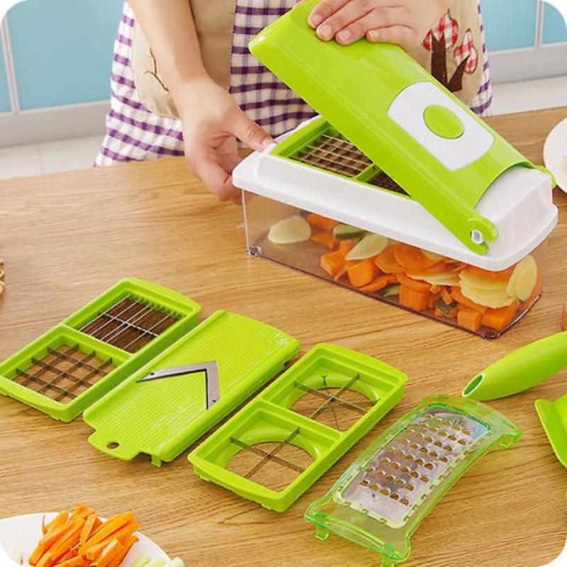 Cromos | Coupe-légumes multifonction 12-en-1 SlicePro – trancheur et hachoir cuisine polyvalent