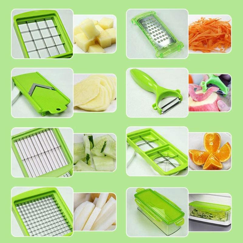 Cromos | Coupe-légumes multifonction 12-en-1 SlicePro – trancheur et hachoir cuisine polyvalent