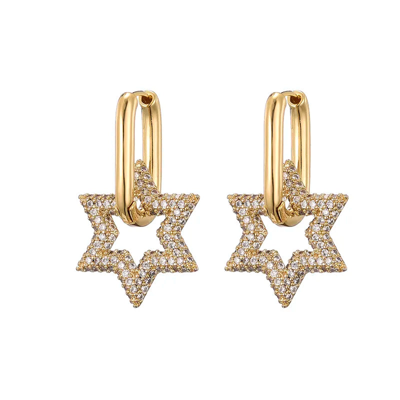 Cromos | Boucles d’Oreilles Créoles Cristal Étoile