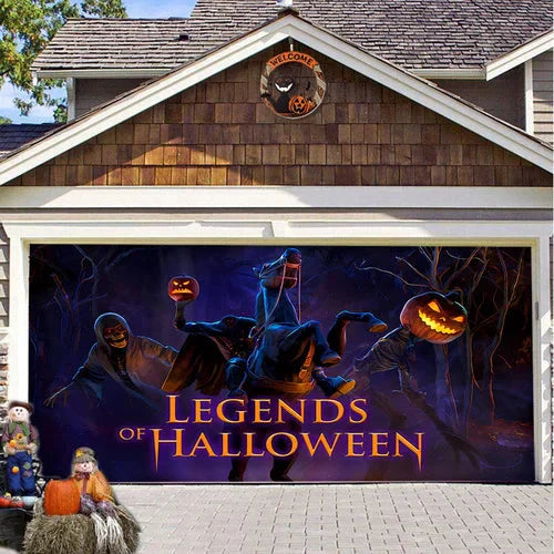 Cromos | Décoration de Porte de Garage Halloween – Housse Décorative Festive Effet Hanté pour Garage