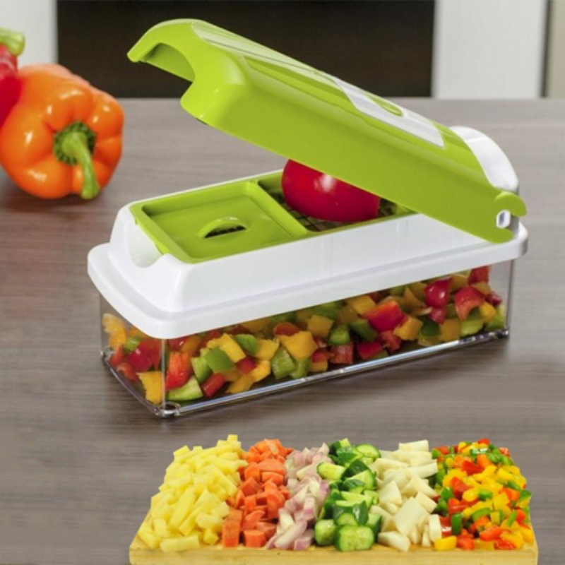 Cromos | Coupe-légumes multifonction 12-en-1 SlicePro – trancheur et hachoir cuisine polyvalent