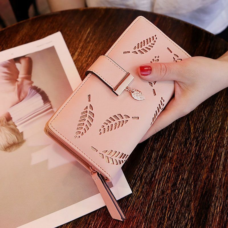 Cromos | Portefeuille en cuir à feuilles dorées élégant design raffiné luxe moderne