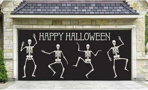Cromos | Décoration de Porte de Garage Halloween – Housse Décorative Festive Effet Hanté pour Garage