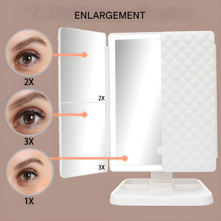 Cromos | Miroir de Maquillage LED avec Éclairage Triple – Clara